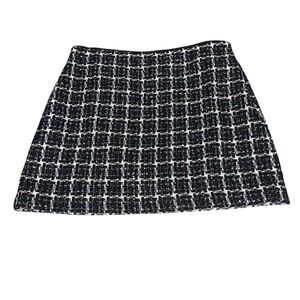 LOFT NWT Shimmer Metallic Black and White Tweed Skirt Size 14 Career Office